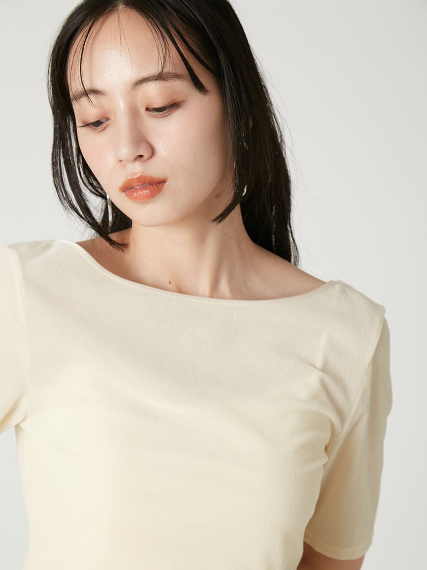 FRAY I.D「シアーベロアバックオープンTシャツ」|Tシャツ・カットソー|