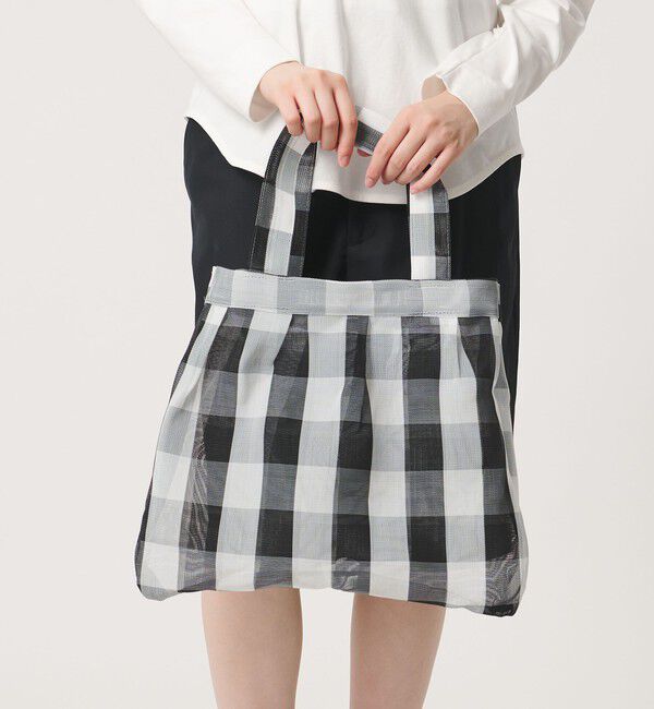ODETTE E ODILE「＜Diminutivo＞ プリーツストライプ S」|トートバッグ|BLACK