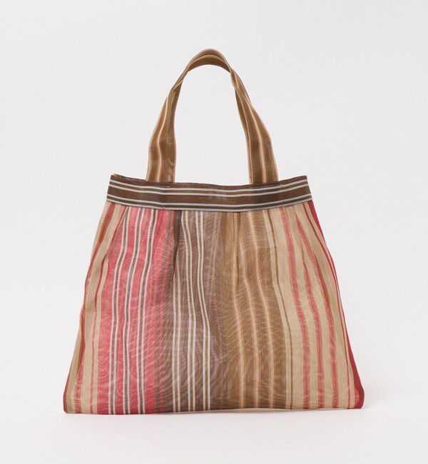 ODETTE E ODILE「＜Diminutivo＞ プリーツストライプ S」|トートバッグ|DK.BROWN