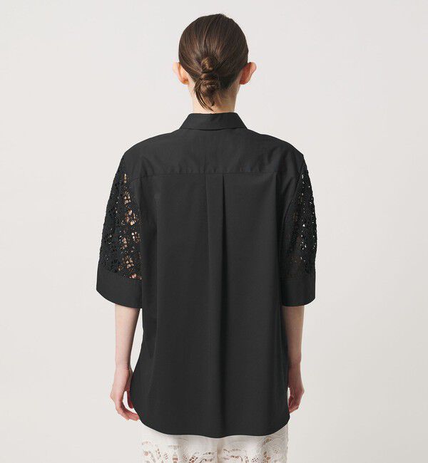 UNITED ARROWS「ラッセルレース コンビ シャツ ‐ウォッシャブル‐」|シャツ・ブラウス|