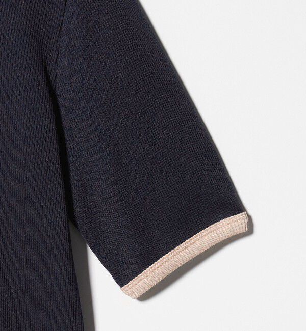 UNITED ARROWS「リブ バイカラーパイピング 五分袖 Tシャツ」|Tシャツ・カットソー|