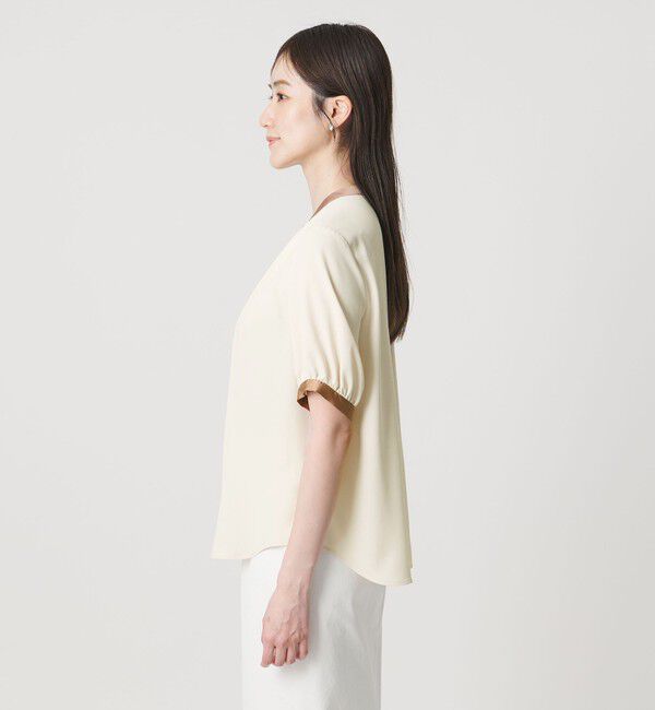 UNITED ARROWS「バイカラーパイピング ショートスリーブ ブラウス」|シャツ・ブラウス|