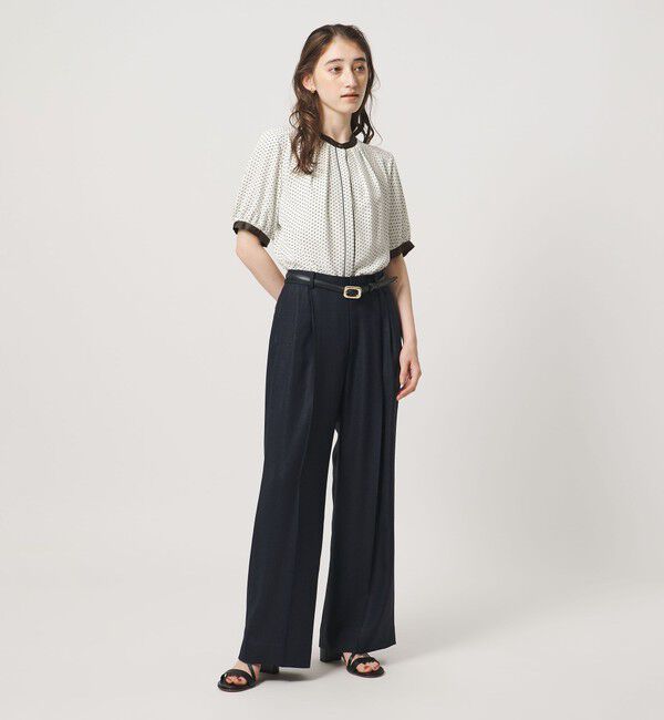 UNITED ARROWS「バイカラーパイピング ショートスリーブ ブラウス」|シャツ・ブラウス|