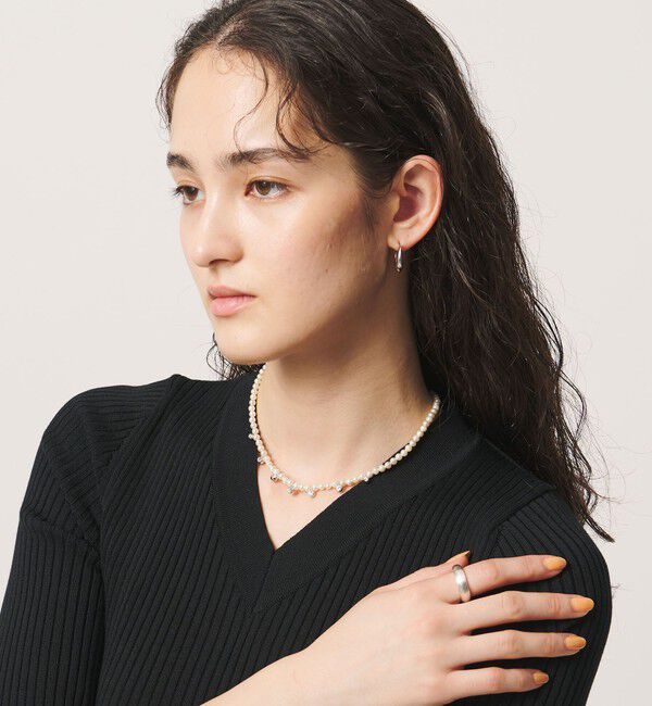 UNITED ARROWS「貝パール&ビジュー ネックレス」|ネックレス|
