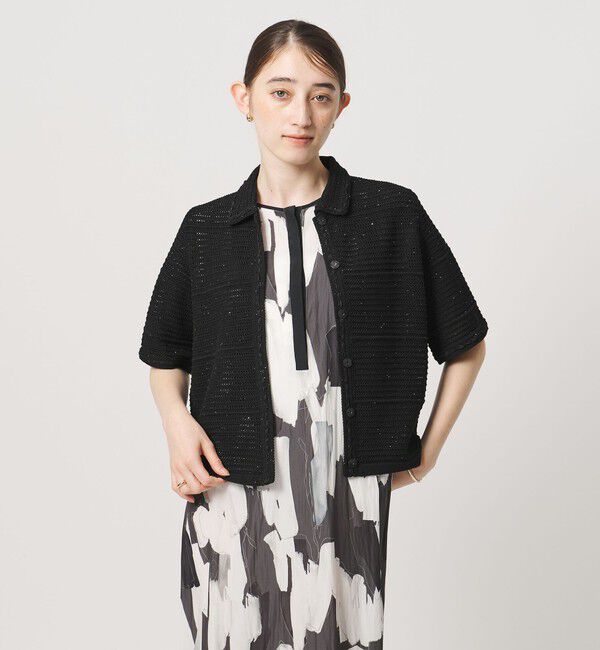 UNITED ARROWS「メッシュ スパングル カーディガン ‐ウォッシャブル‐」|カーディガン|