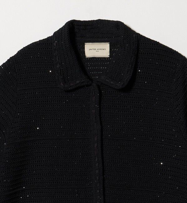UNITED ARROWS「メッシュ スパングル カーディガン ‐ウォッシャブル‐」|カーディガン|