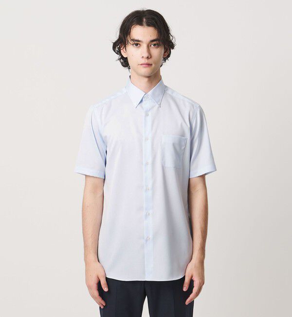 UNITED ARROWS「イージーケア AG パナマ ショートスリーブ ボタンダウンカラーシャツ 抗菌防臭 通気性」|シャツ・ブラウス|