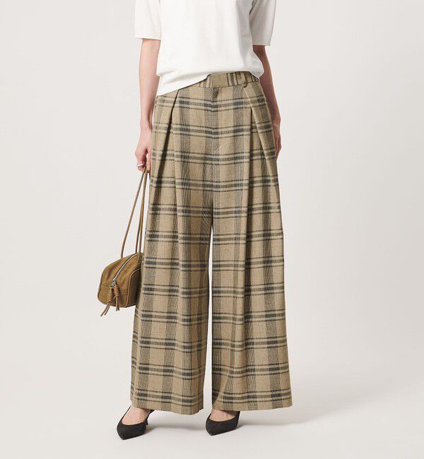 UNITED ARROWS「チェック イージー ワイドパンツ ‐ウォッシャブル‐」|その他|
