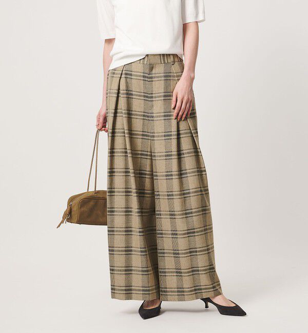 UNITED ARROWS「チェック イージー ワイドパンツ ‐ウォッシャブル‐」|その他|
