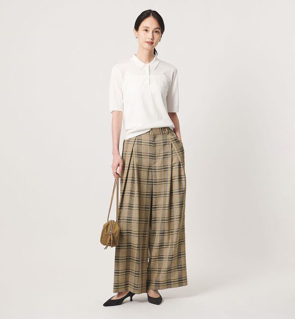 UNITED ARROWS「チェック イージー ワイドパンツ ‐ウォッシャブル‐」|その他|