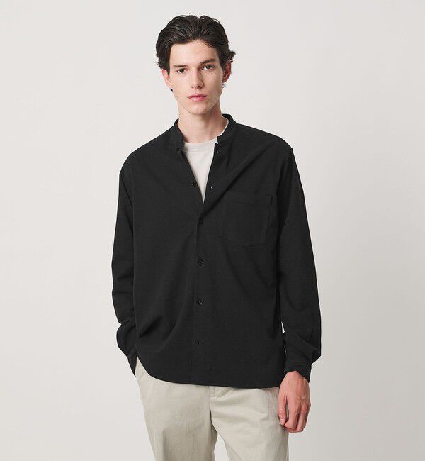 UNITED ARROWS「スエーディージャージ バンドカラーシャツ」|シャツ・ブラウス|