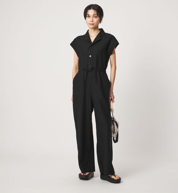 UNITED ARROWS green label relaxing「【別注】＜ UNIVERSAL OVERALL ＞ フレンチスリーブ オールインワン」|オールインワン|BLACK