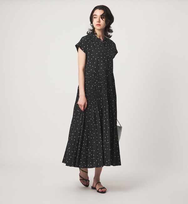 UNITED ARROWS green label relaxing「［size SHORT/TALLあり］全方位映えプリーツワンピ ドット」|ワンピース|