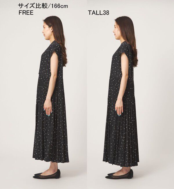 UNITED ARROWS green label relaxing「［size SHORT/TALLあり］全方位映えプリーツワンピ ドット」|ワンピース|