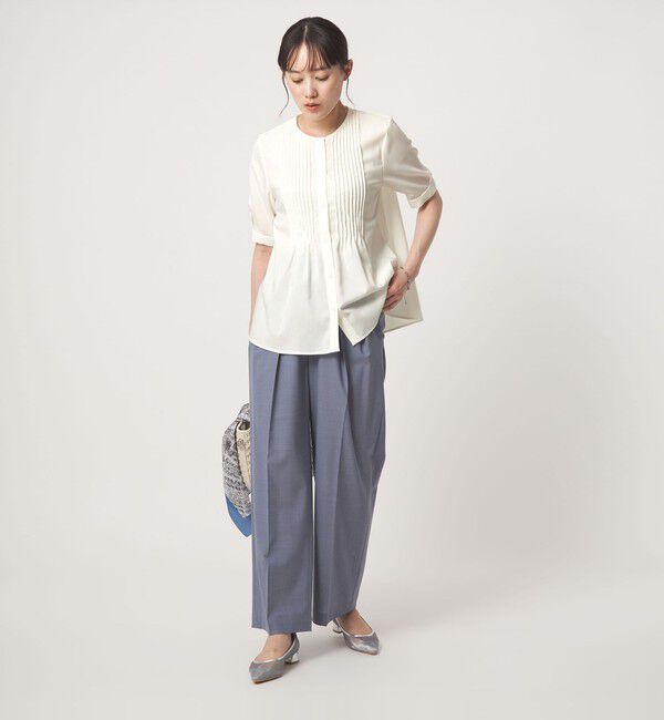 UNITED ARROWS green label relaxing「ピンタック 5分袖 ブラウス」|シャツ・ブラウス|