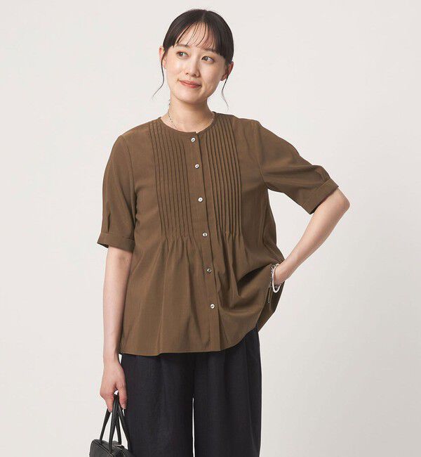 UNITED ARROWS green label relaxing「ピンタック 5分袖 ブラウス」|シャツ・ブラウス|