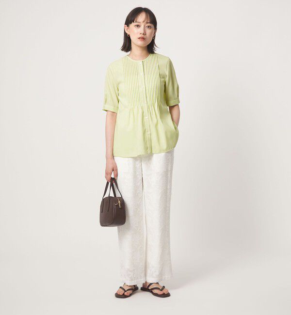 UNITED ARROWS green label relaxing「ピンタック 5分袖 ブラウス」|シャツ・ブラウス|