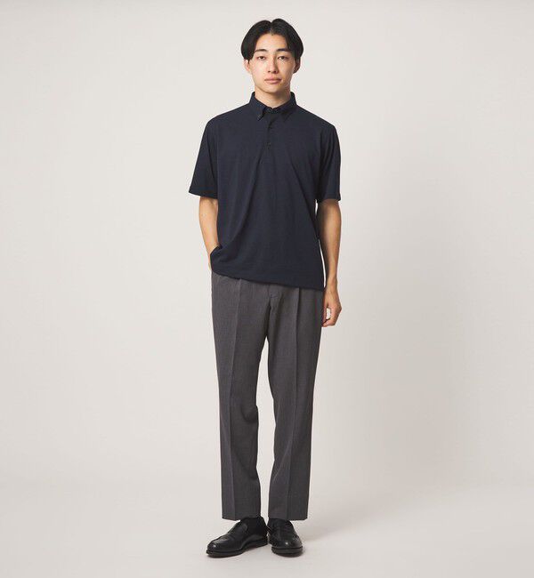 UNITED ARROWS green label relaxing「プライムフレックス ドット メッシュ ボタンダウン ビズポロ ポロシャツ -ストレッチ・吸水速乾・通気性-」|ポロシャツ|