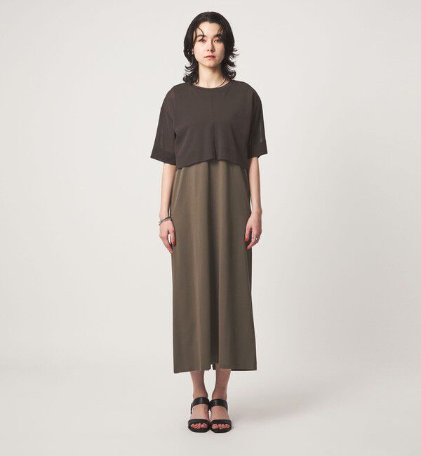 UNITED ARROWS green label relaxing「チュール プルオーバー&times;ノースリーブ ワンピース セット 吸水速乾」|ワンピース|