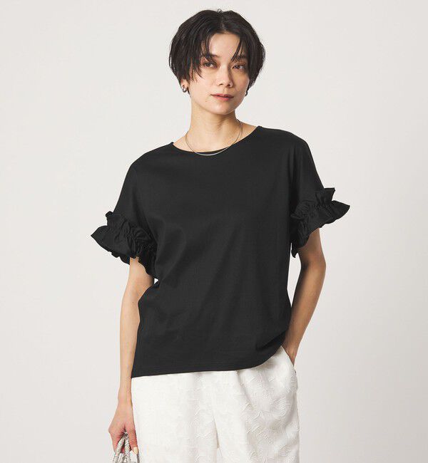 UNITED ARROWS green label relaxing「ソデフリル Tシャツ 汗染み防止」|Tシャツ・カットソー|BLACK