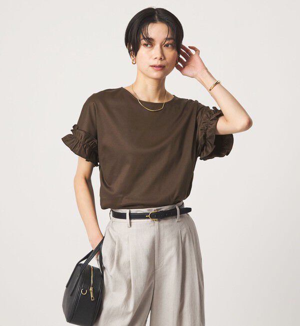 UNITED ARROWS green label relaxing「ソデフリル Tシャツ 汗染み防止」|Tシャツ・カットソー|