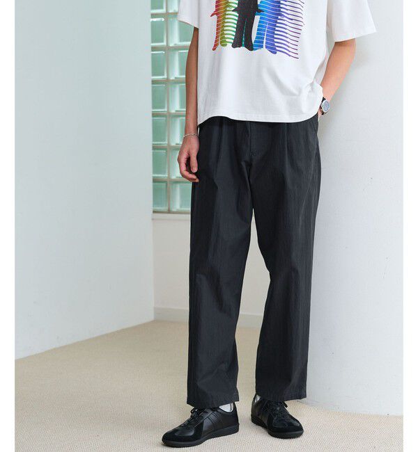 UNITED ARROWS green label relaxing「コットン ナイロン ツイル  GJ 1P ワイド パンツ W3」|その他|NAVY
