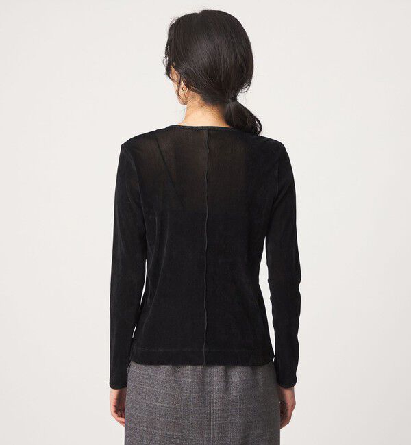 UNITED ARROWS green label relaxing「シアー フロッキー ラメ ロングスリーブ プルオーバー」|Tシャツ・カットソー|