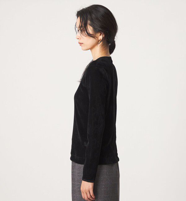 UNITED ARROWS green label relaxing「シアー フロッキー ラメ ロングスリーブ プルオーバー」|Tシャツ・カットソー|