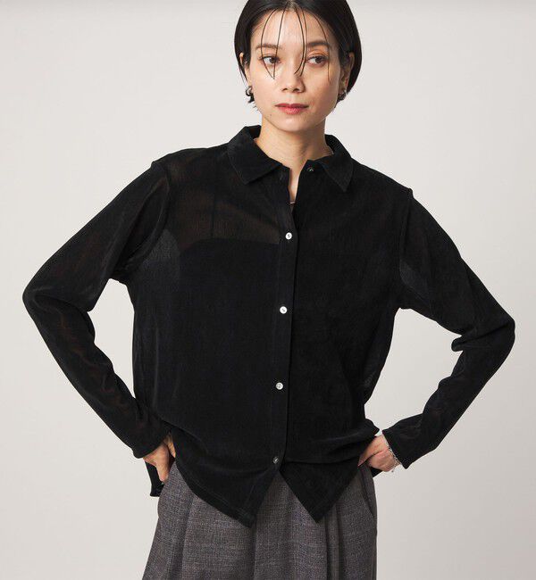 UNITED ARROWS green label relaxing「シアーフロッキー カーディガン」|カーディガン|BLACK