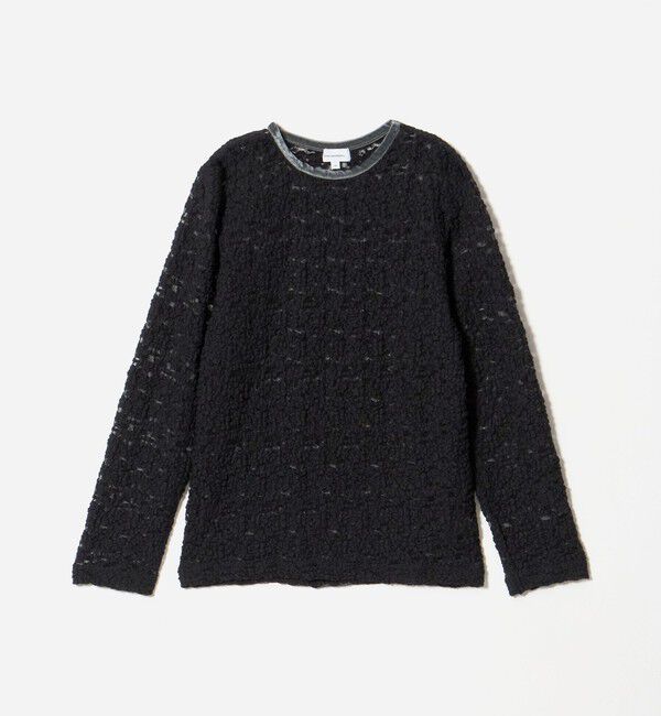 UNITED ARROWS green label relaxing「フラワー ジャガード シアー トップス / キッズ 140cm-160cm」|Tシャツ・カットソー|BLACK