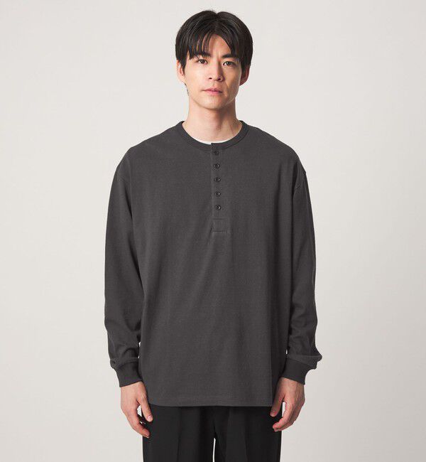 UNITED ARROWS green label relaxing「FINE BASIC ヴィンテージライク ヘンリーネック 長袖 カットソー Tシャツ」|Tシャツ・カットソー|