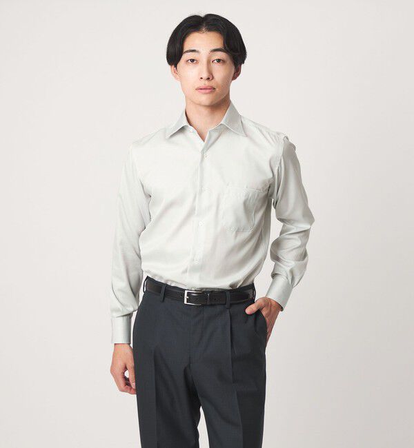 UNITED ARROWS green label relaxing「コットン ナローストライプ ワイドカラー ドレスシャツ -イージーアイロン-」|シャツ・ブラウス|LIME