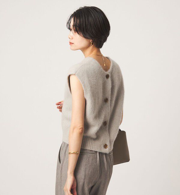 UNITED ARROWS green label relaxing「ヘアリー 2WAY ニット ベスト」|ベスト・ジレ|BEIGE