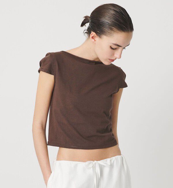 ATTISESSION「＜ATTISESSION＞コットン カップスリーブ Tシャツ」|Tシャツ・カットソー|DK.BROWN