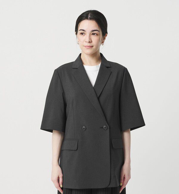 BEAUTY&YOUTH UNITED ARROWS「ハーフスリーブ ジャケット 吸水速乾 防シワ ウォッシャブル」|テーラードジャケット|