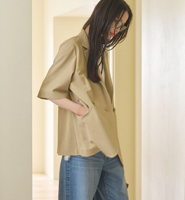 BEAUTY&YOUTH UNITED ARROWS「ハーフスリーブ ジャケット 吸水速乾 防シワ ウォッシャブル」|テーラードジャケット|