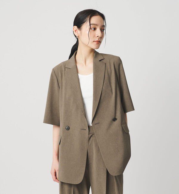 BEAUTY&YOUTH UNITED ARROWS「ハーフスリーブ ジャケット 吸水速乾 防シワ ウォッシャブル」|テーラードジャケット|