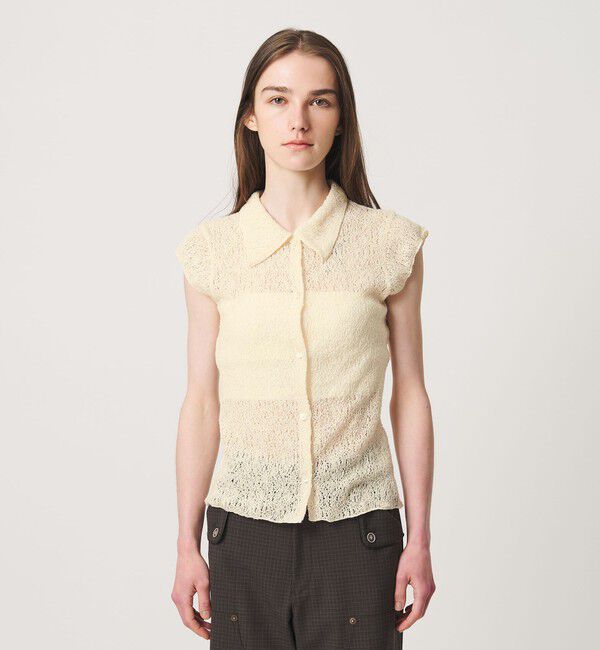 ATTISESSION「＜ATTISESSION＞E/C RSL レース フレンチスリーブ シャツ」|シャツ・ブラウス|