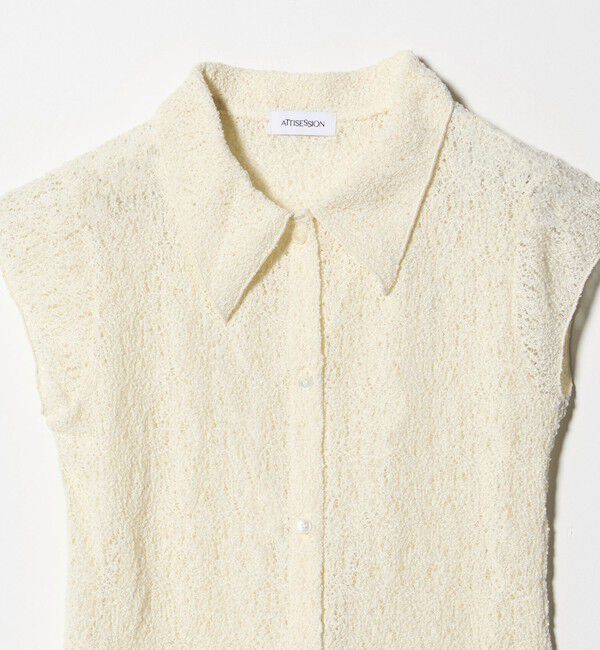 ATTISESSION「＜ATTISESSION＞E/C RSL レース フレンチスリーブ シャツ」|シャツ・ブラウス|