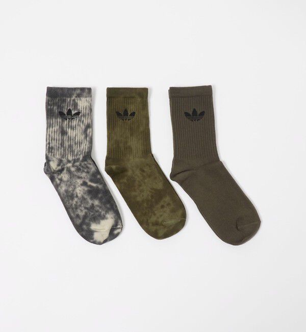 BEAUTY&YOUTH UNITED ARROWS「＜adidas Originals＞タイダイ クルーソックス/3P」|ソックス|OLIVE