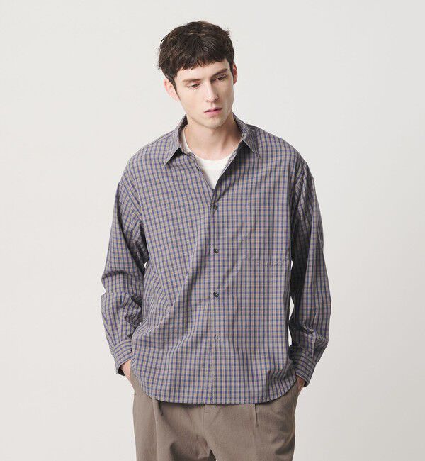 BEAUTY&YOUTH UNITED ARROWS「ピーチスキン チェック レギュラー シャツ FORM型」|シャツ・ブラウス|