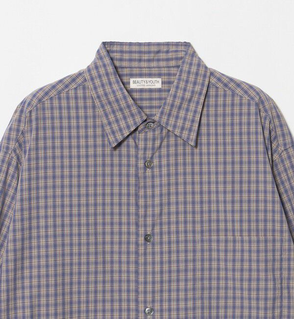 BEAUTY&YOUTH UNITED ARROWS「ピーチスキン チェック レギュラー シャツ FORM型」|シャツ・ブラウス|
