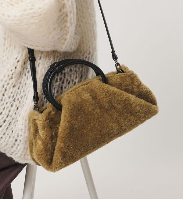 BEAUTY&YOUTH UNITED ARROWS「ファーライク 2WAY スクエア トートバッグ」|ショルダー・メッセンジャー|BEIGE