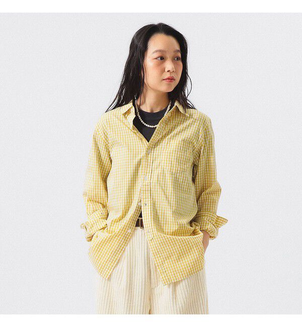 BEAMSBOY「100/2 ギンガムチェック ボタンダウン シャツ」|シャツ・ブラウス|YELLOW