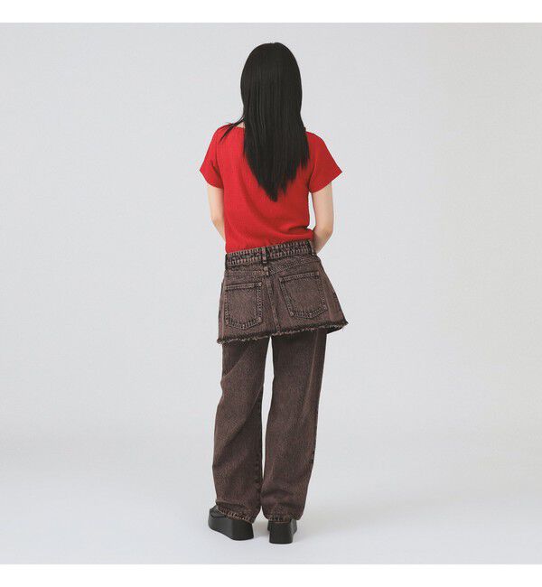 Ray BEAMS 「デニムスカート レイヤード パンツ」|デニム|