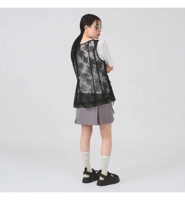 Ray BEAMS 「レース ラッフル ロング ジレ」|シャツ・ブラウス|