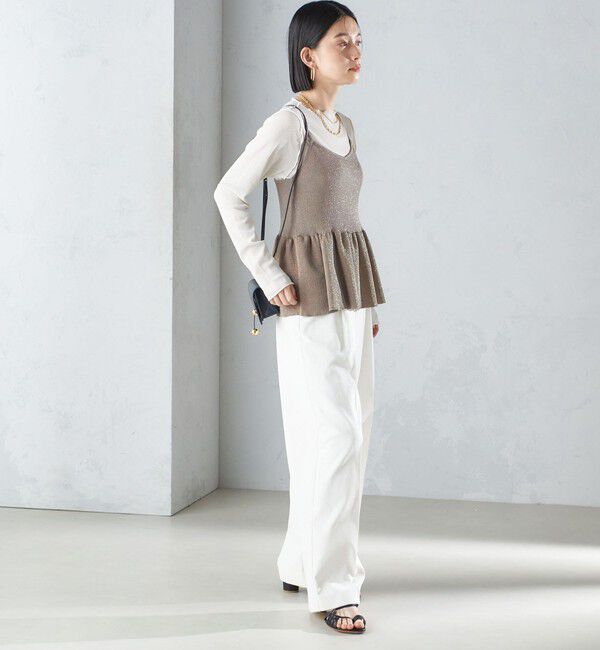 SHIPS for women「*〈手洗い可能〉ラメ ペプラム キャミソール 24SS ◇」|ベスト・ジレ|