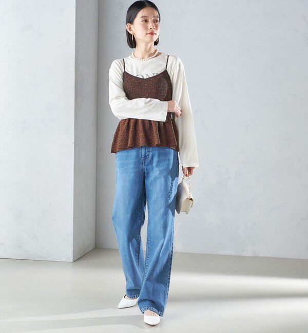 SHIPS for women「*〈手洗い可能〉ラメ ペプラム キャミソール 24SS ◇」|ベスト・ジレ|