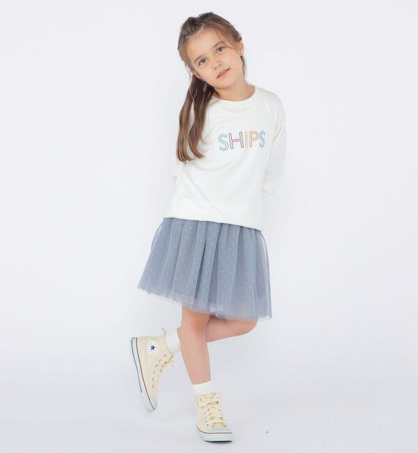 SHIPS KIDS「SHIPS KIDS:100～130cm/刺繍 ロゴ ロングスリーブ Tシャツ」|Tシャツ・カットソー|