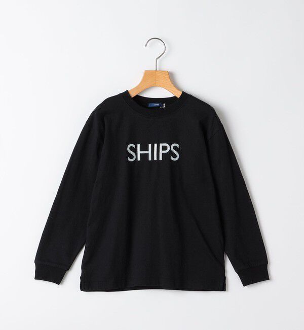 SHIPS KIDS「SHIPS KIDS:100～130cm/刺繍 ロゴ ロングスリーブ Tシャツ」|Tシャツ・カットソー|